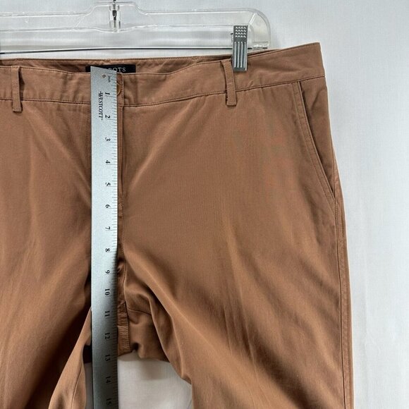Talbots Pants Size 16P Signature Capri Flat Front Twill Stretch Cotton Brown - Picture 10 of 11